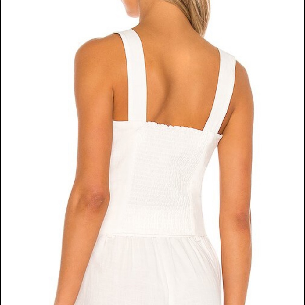 REVOLVE - Bobi Black Indio Linen Paperbag Waist Pant & Tank Top Set in Ivory XS - Picture 3 of 7